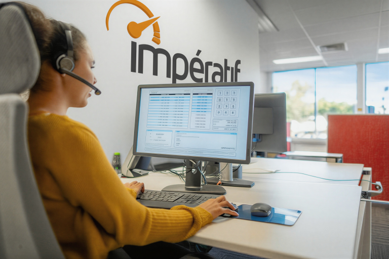 Call centre agent taking a customer call